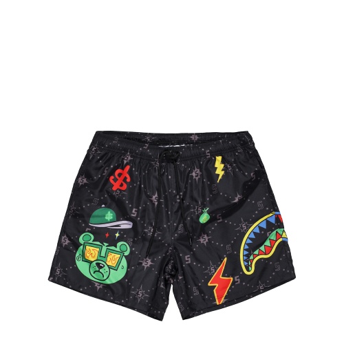 SPRAYGROUND Pantaloni baie tip șort bărbați MONEY BEAR CUT SEW