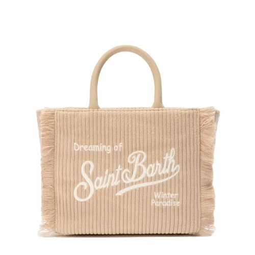 SAINT BARTH Geantă damă neagră Vanity Corduroy