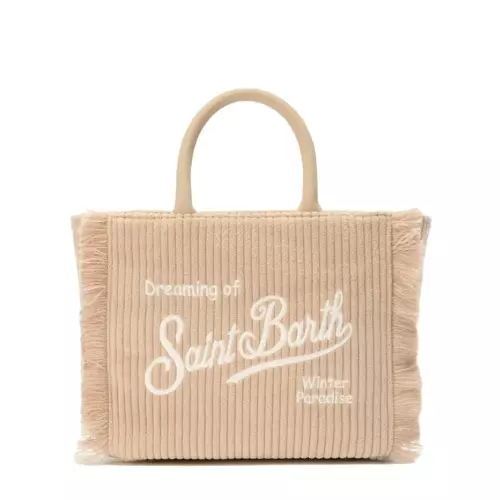 SAINT BARTH Geantă damă neagră Vanity Corduroy