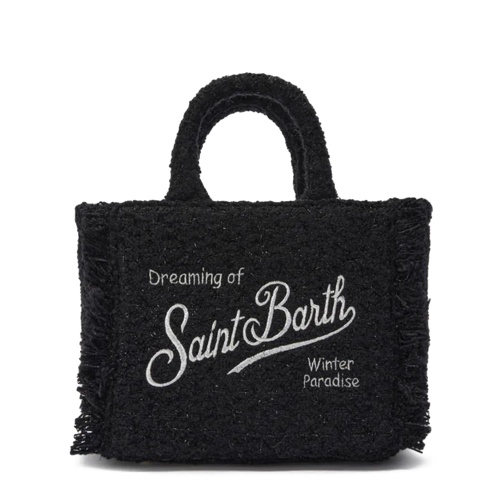 SAINT BARTH Geantă damă neagră Vanity Tweed