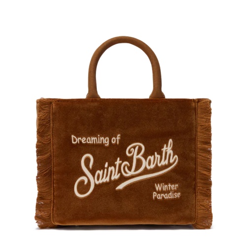 SAINT BARTH Geantă damă maro Vanity Tweed