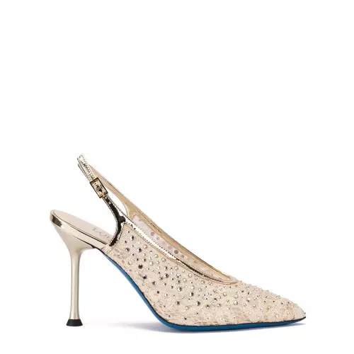 Loriblu Pantofi damă aurii cu cristale - Pepina.ro Loriblu Pantofi damă aurii cu cristale