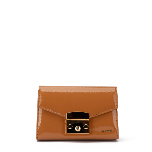 Albano Geantă damă maro lăcuită