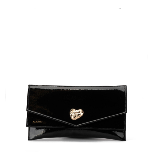 Albano Geantă damă neagră lăcuită