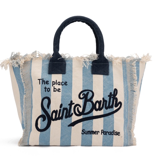 SAINT BARTH Geantă plajă în dungi Vanity