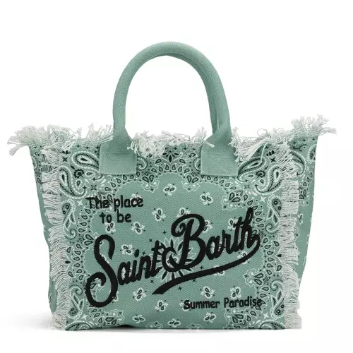 SAINT BARTH Geantă plajă verde Vanity