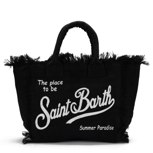 SAINT BARTH Geantă plajă neagră Vanity