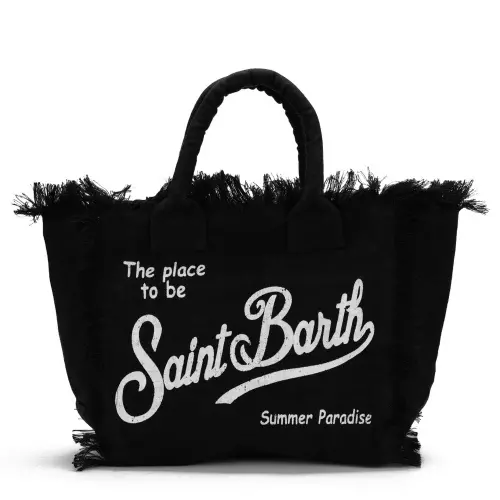SAINT BARTH Geantă plajă neagră Vanity
