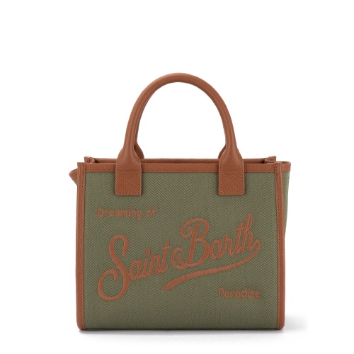 SAINT BARTH Geantă damă bej verde Vanity