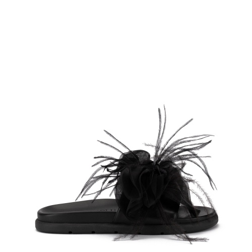 Loriblu Papuci damă negri cu pene