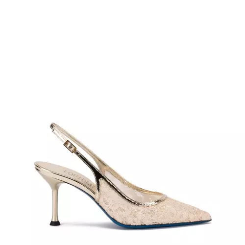 Loriblu Pantofi damă aurii din dantelă