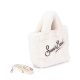 SAINT BARTH Geantă albă damă Vanity mini soft fur - vezi 2