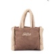 SAINT BARTH Geantă maro de damă Colette shearling - vezi 3