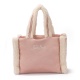 SAINT BARTH Geantă damă roz Colette Shearling - vezi 3