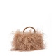 PAOLA FIORENZA Geantă damă bej pal cu penaj - vezi 1