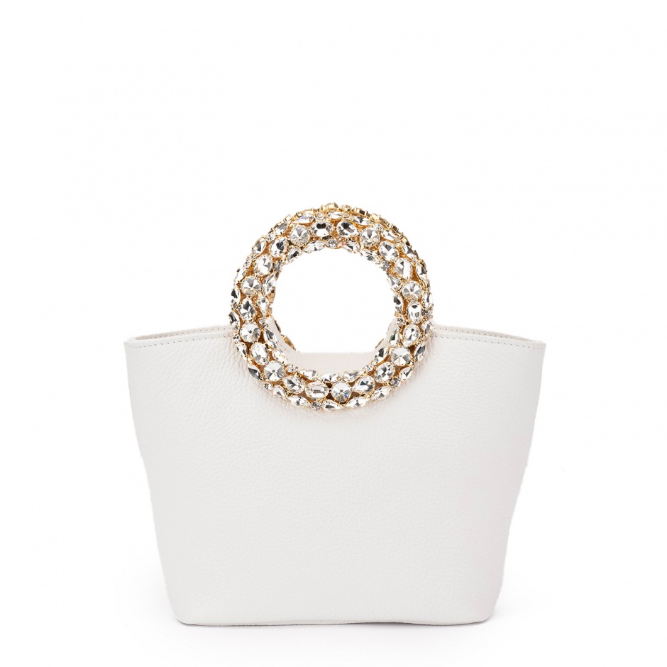 PAOLA FIORENZA Geantă damă albă cu cristale - vezi 1