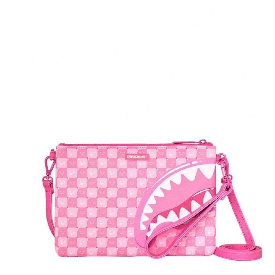 SPRAYGROUND Clutch PINK NEW CHECK FACES - vezi 1 - Pepina.ro SPRAYGROUND Clutch PINK NEW CHECK FACES - vezi 1