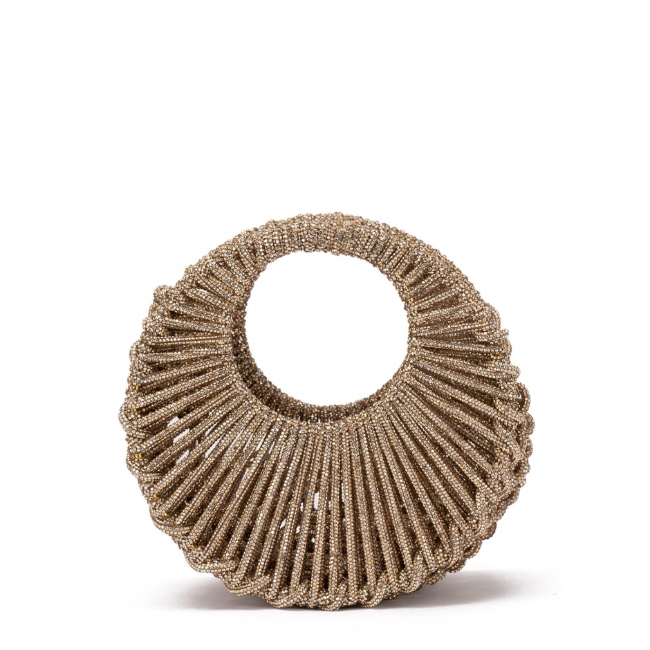 PAOLA FIORENZA Geantă damă aurie cu pietre - vezi 1