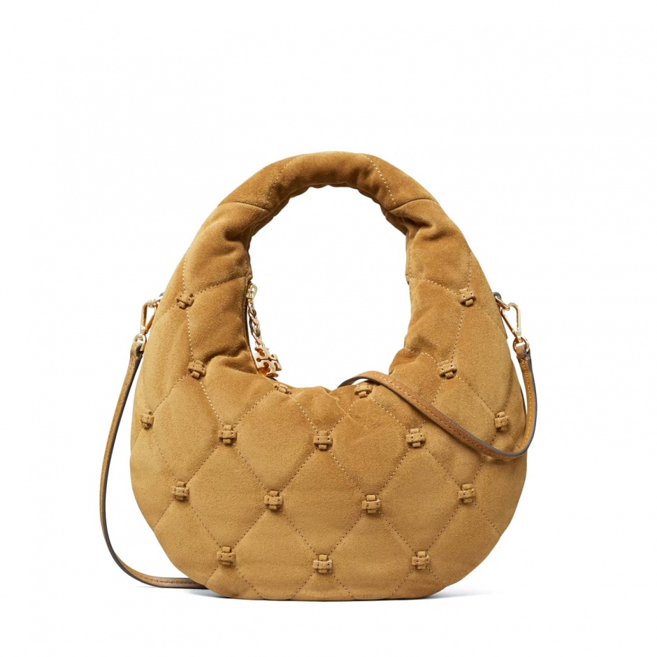 TORY BURCH Geantă damă maro BUNNY KNOT SUEDE - vezi 1