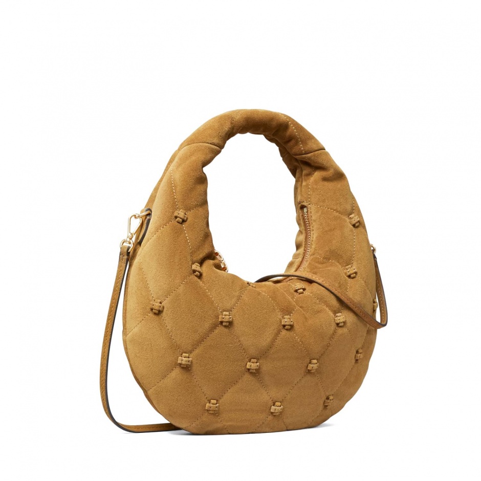 TORY BURCH Geantă damă maro BUNNY KNOT SUEDE - vezi 2