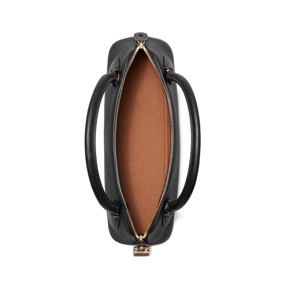 TORY BURCH Geantă damă neagră Lock Top - vezi 3