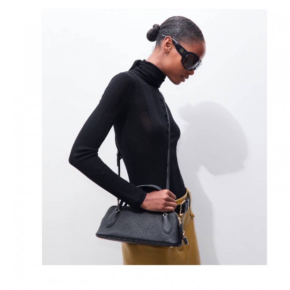 TORY BURCH Geantă damă neagră Lock Top - vezi 4