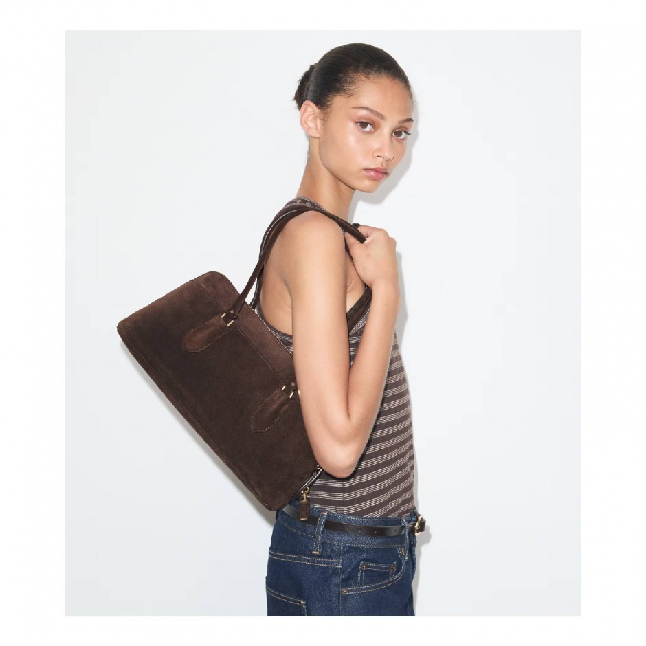 TORY BURCH Geantă damă LOCK SUEDE EAST-WEST SATCHEL - vezi 5 - Pepina.ro TORY BURCH Geantă damă LOCK SUEDE EAST-WEST SATCHEL - vezi 5