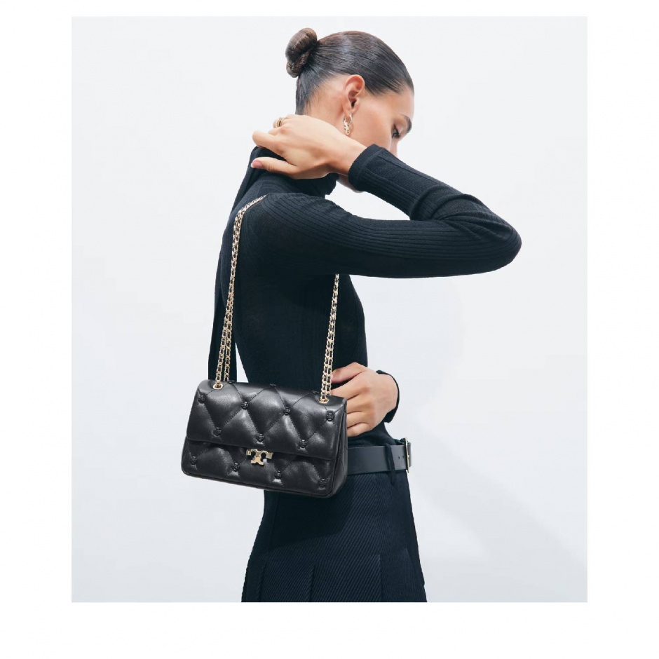 TORY BURCH Poșetă damă neagră SMALL BUNNY KNOT - vezi 5