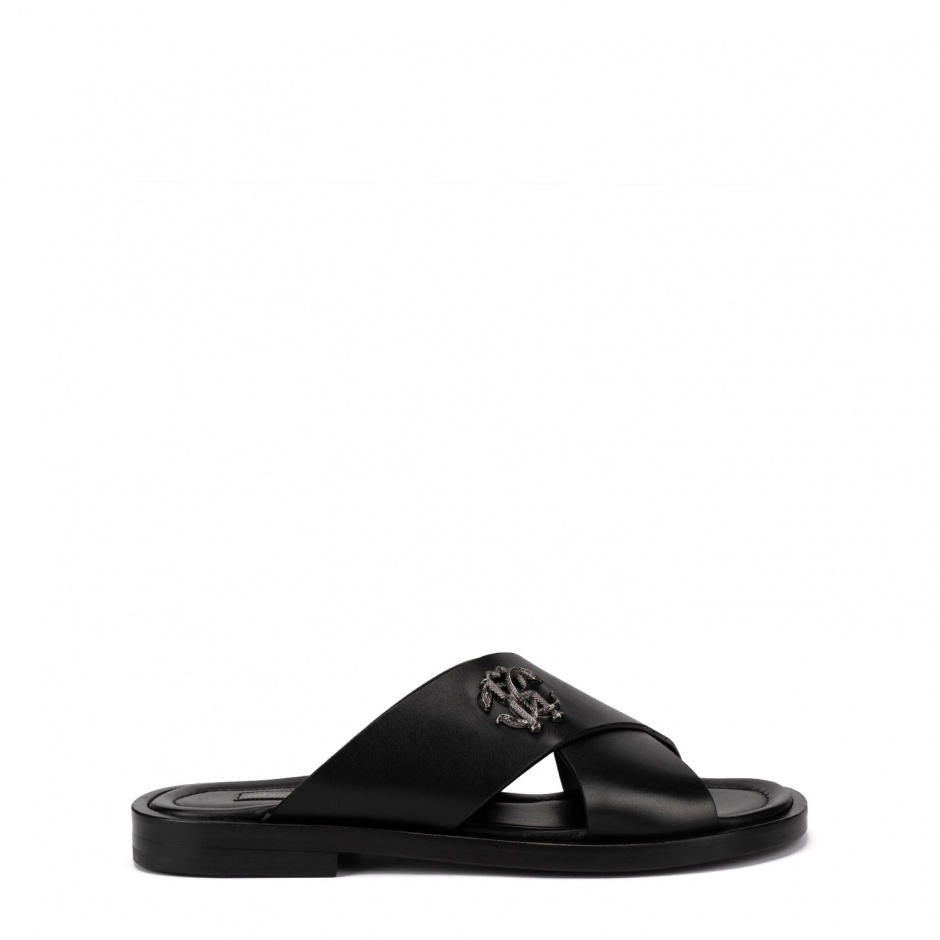 Roberto Cavalli Papuci piele negri bărbați - vezi 1 - Pepina.ro Roberto Cavalli Papuci piele negri bărbați - vezi 1