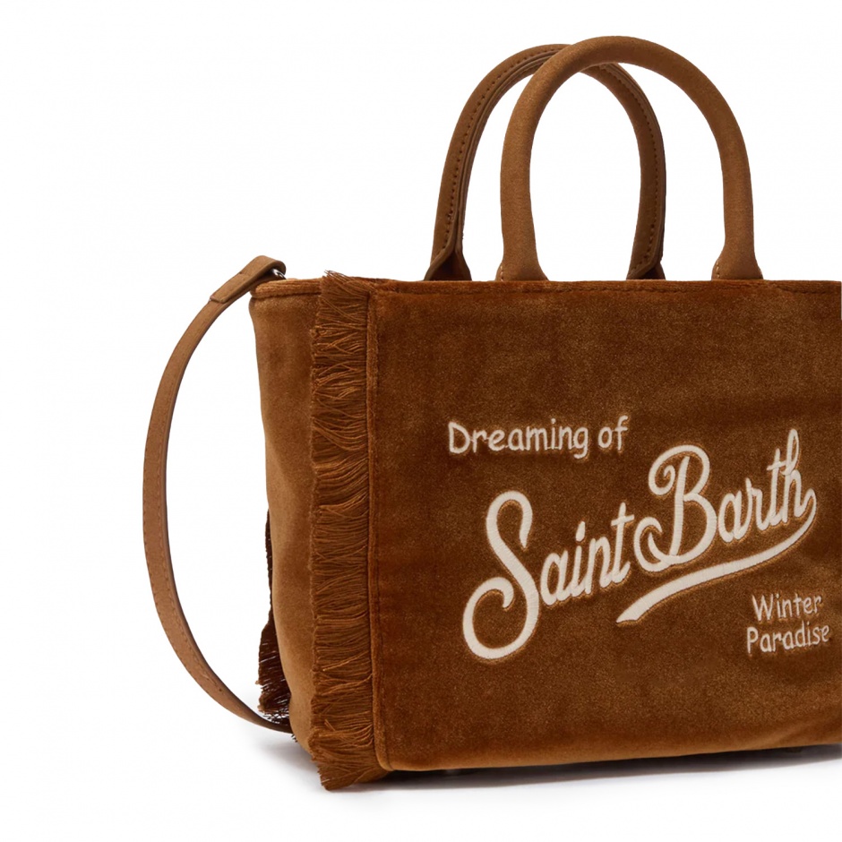 SAINT BARTH Geantă damă maro Vanity Tweed - vezi 2
