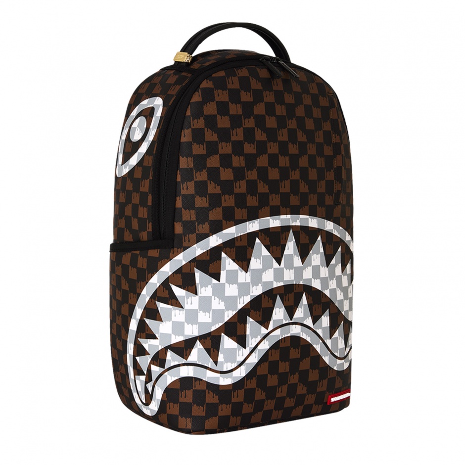 SPRAYGROUND Rucsac BROWN AND CREAM DRIP CHECK SHARK - vezi 2 - Pepina.ro SPRAYGROUND Rucsac BROWN AND CREAM DRIP CHECK SHARK - vezi 2