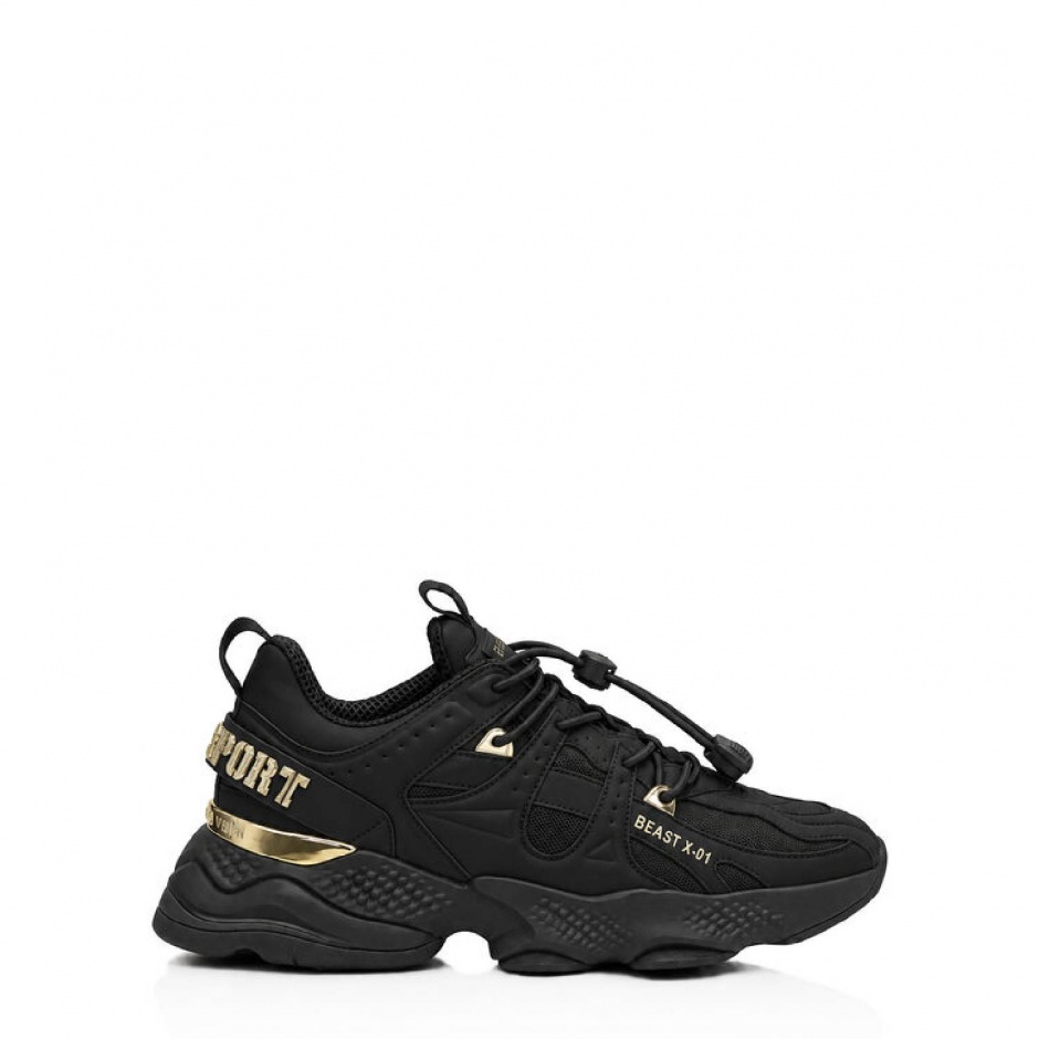 PLEIN SPORT Adidași bărbați negri BEAST X-01 NAPPA - vezi 1