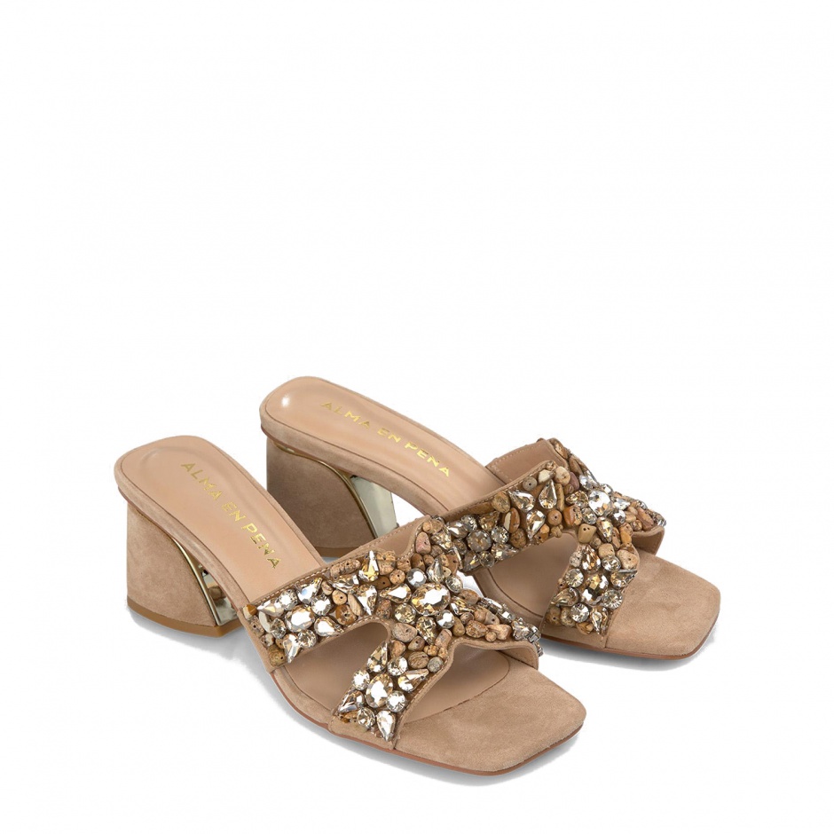 Alma En Pena Papuci damă bej cu pietre - vezi 2