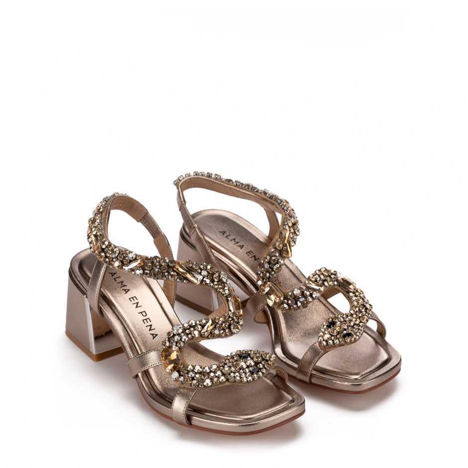 Alma En Pena Sandale damă piele aurie - vezi 2 - Pepina.ro Alma En Pena Sandale damă piele aurie - vezi 2