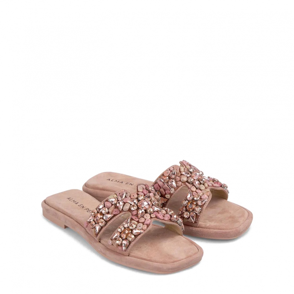 ALMA EN PENA Papuci velur damă roz - vezi 2