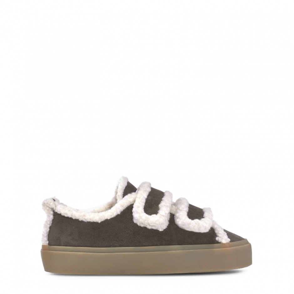 INUIKII Pantofi damă maro Shearling Low Velcro - vezi 1