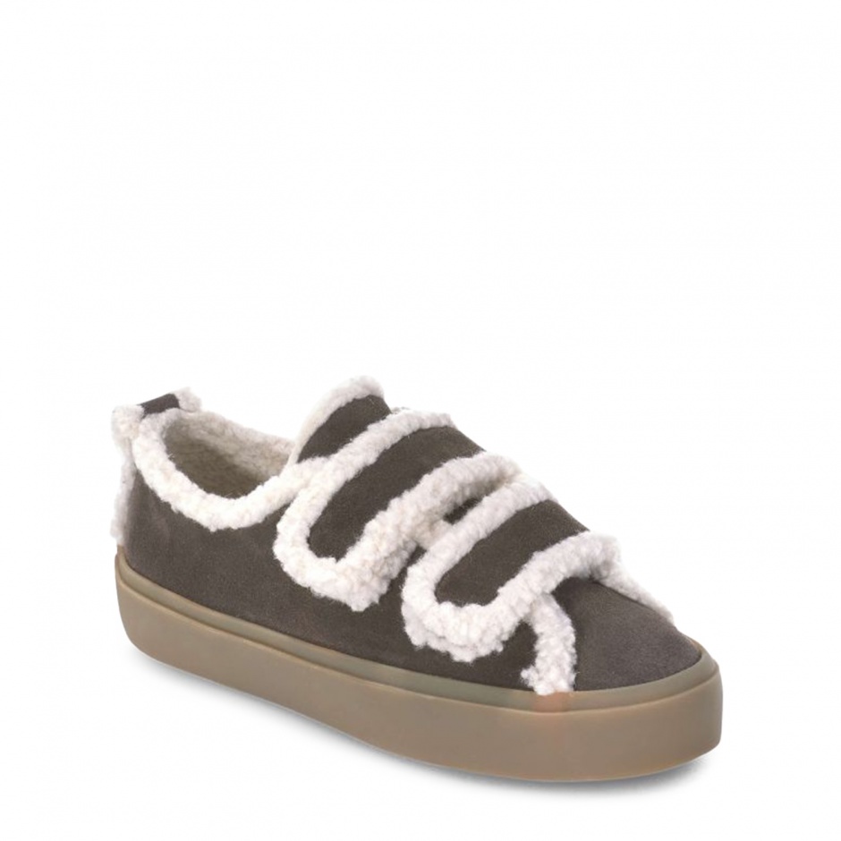INUIKII Pantofi damă maro Shearling Low Velcro - vezi 2