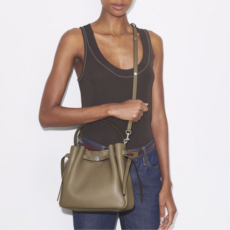 TORY BURCH Geantă gri damă Romy Bucket - vezi 3