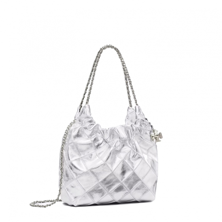 TORY BURCH Geantă damă argintie hobo MINI FLEMING - vezi 2