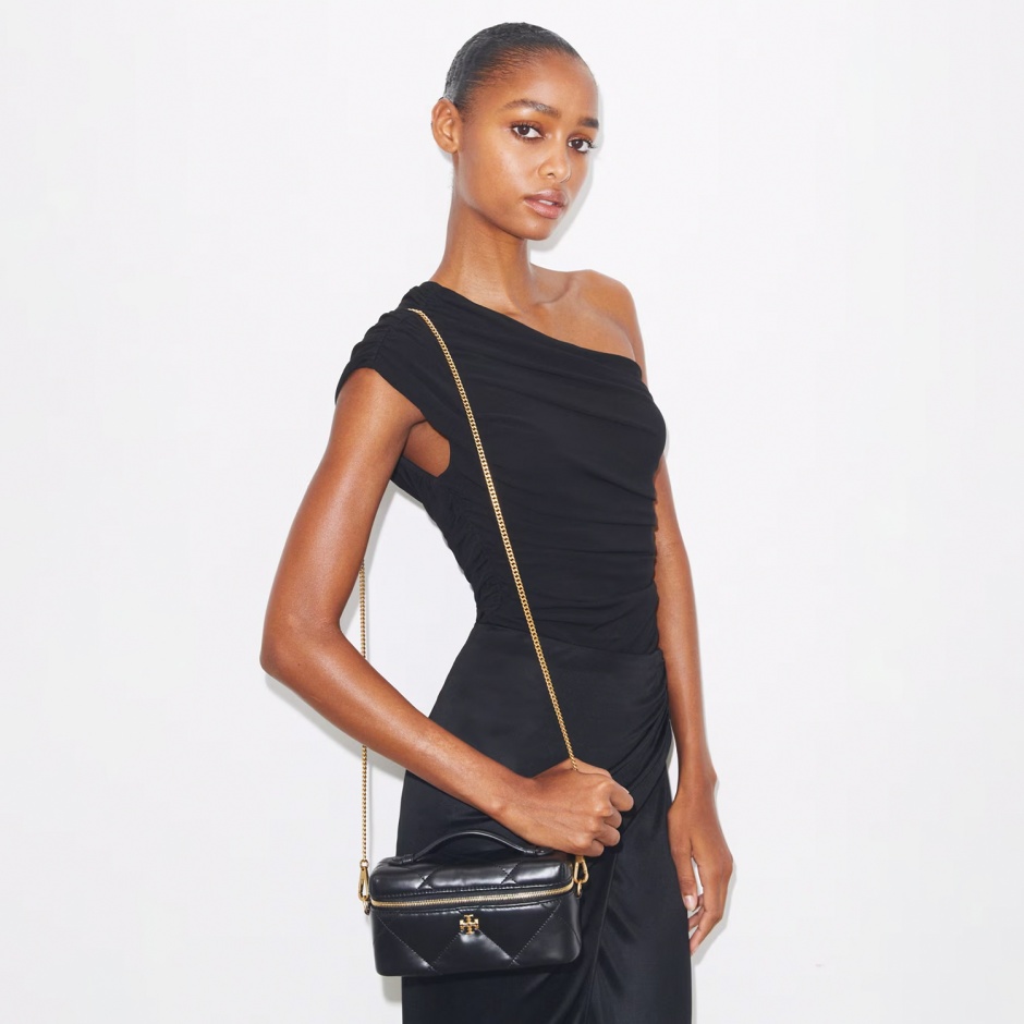 TORY BURCH Poșetă damă neagră Kira Diamond - vezi 3