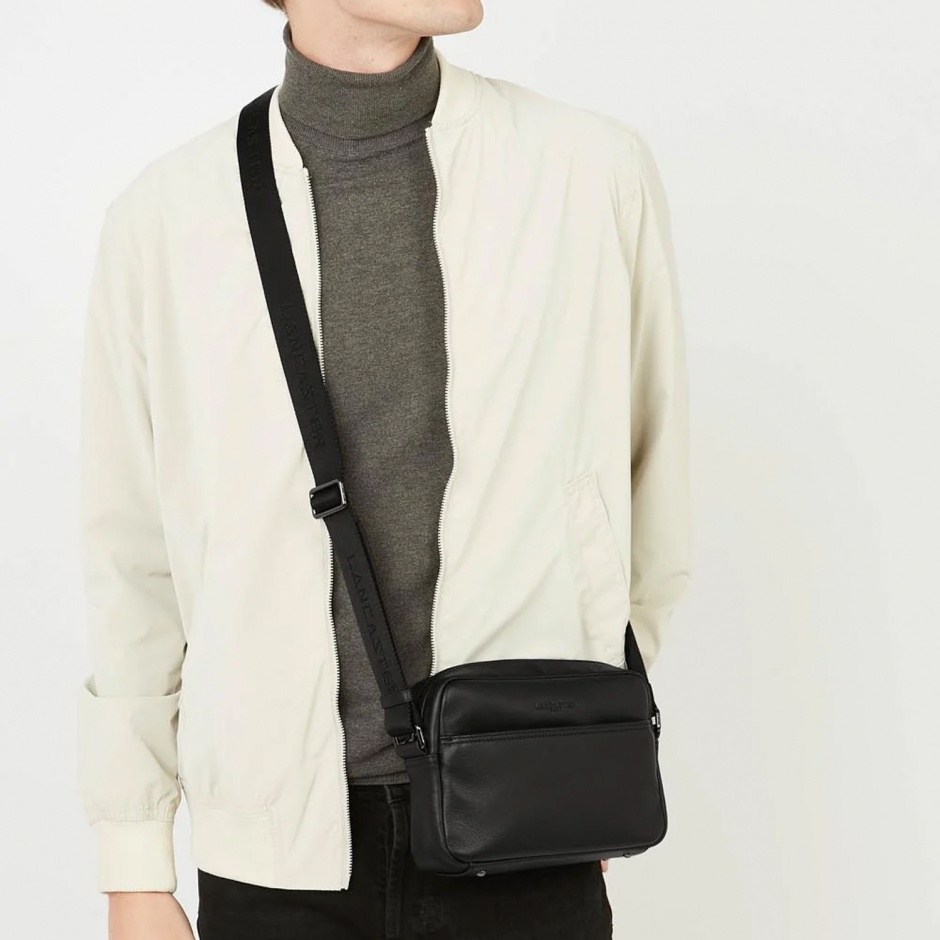 LANCASTER Geantă bărbați neagră Soft Vintage Homme - vezi 4