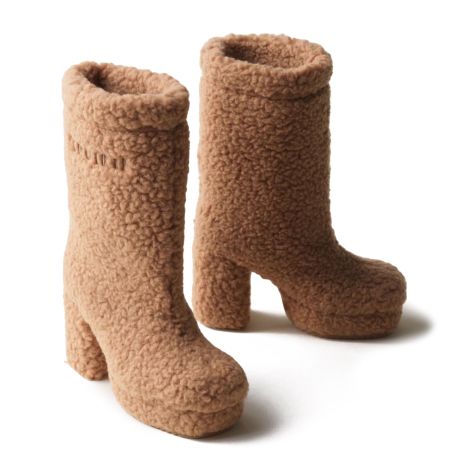 INUIKII Cizme damă din blană Curly High Heel - vezi 2