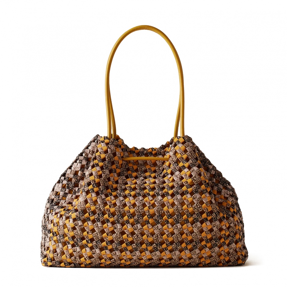 BORBONESE Geantă damă galbenă La Nido Shopping Bag - vezi 3