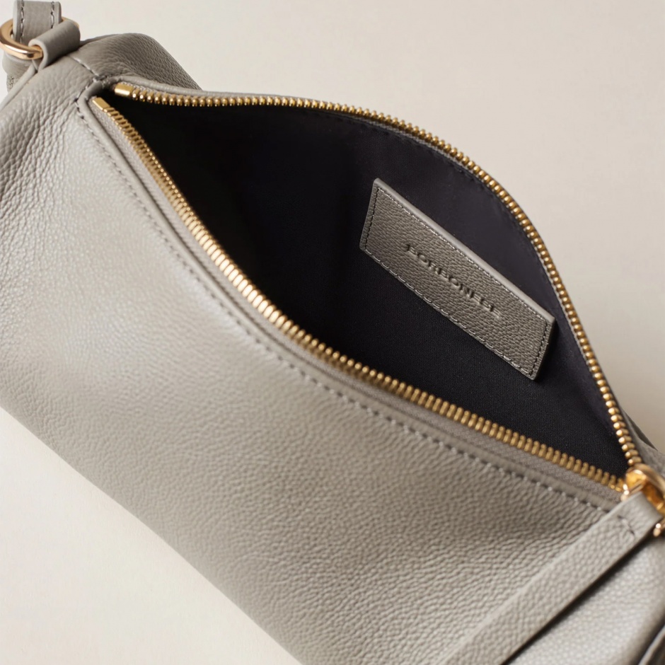 BORBONESE Poșetă damă gri Vis A Vis Bowler Small - vezi 3