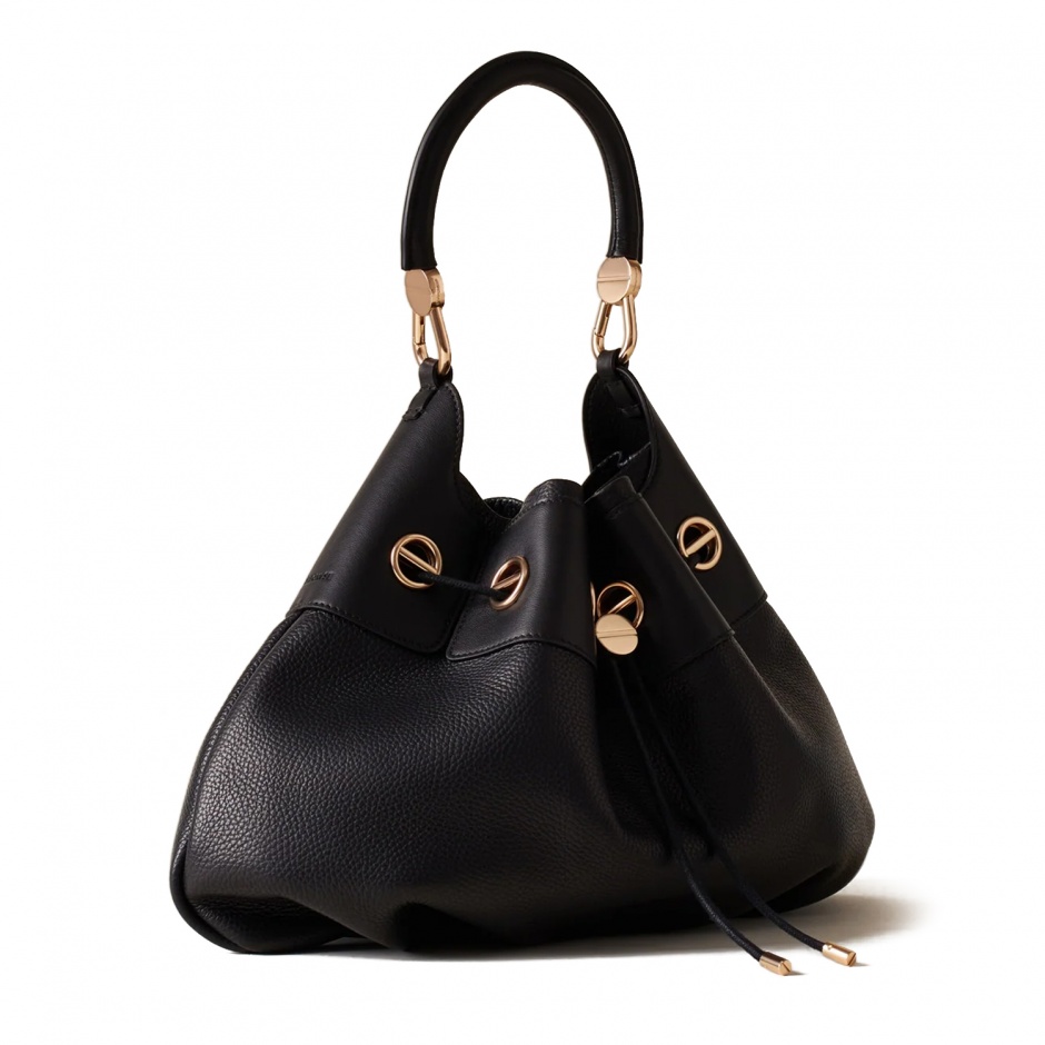 BORBONESE Geantă damă neagră Collier Hobo Bag - vezi 2