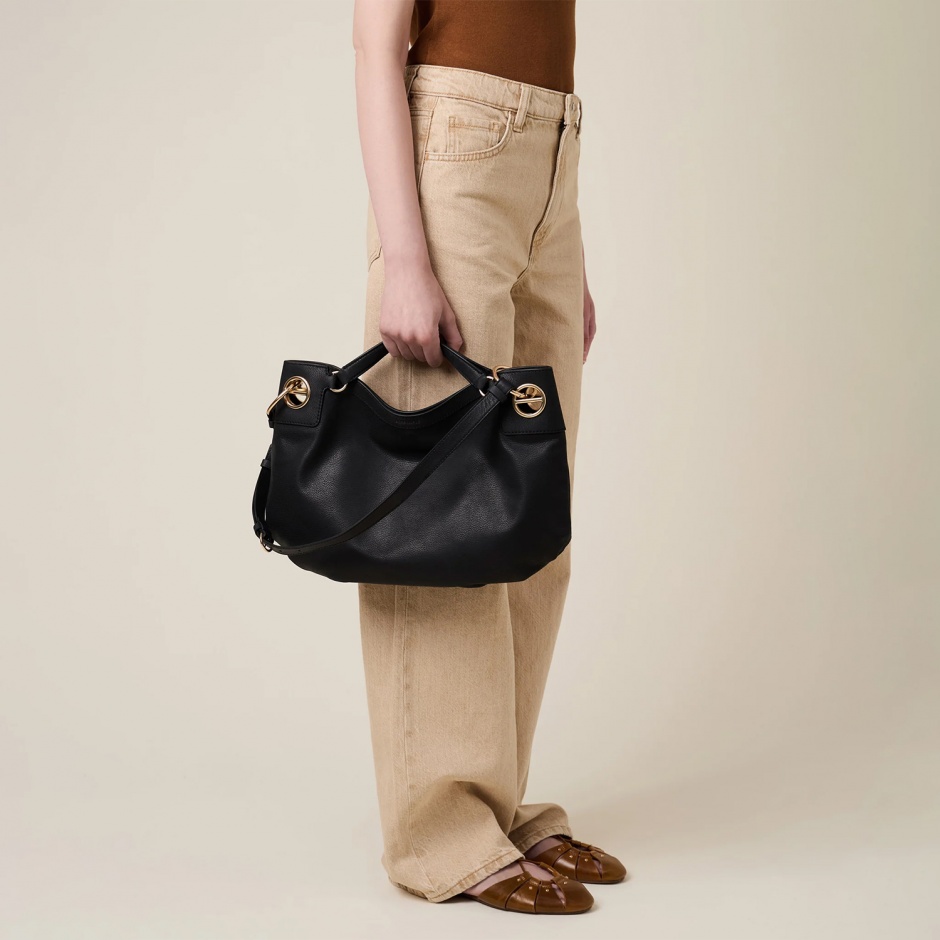 BORBONESE Geantă damă neagră London Hobo Bag - vezi 4