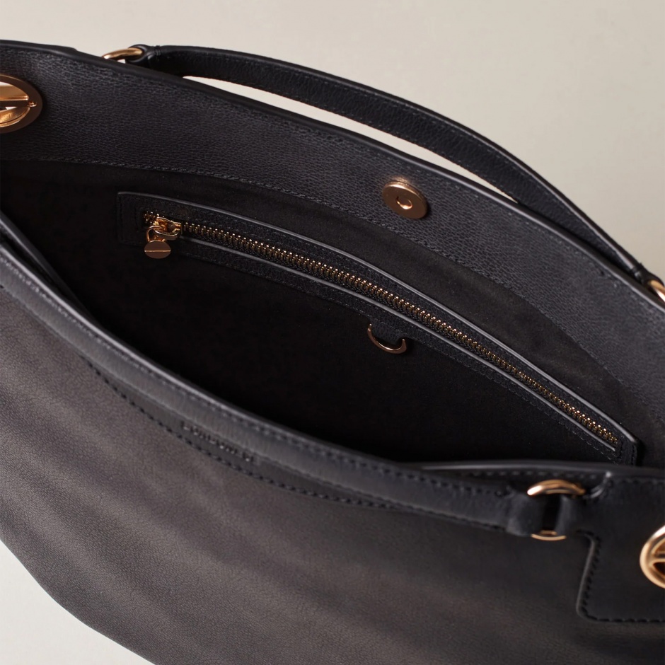 BORBONESE Geantă damă neagră London Hobo Bag - vezi 3