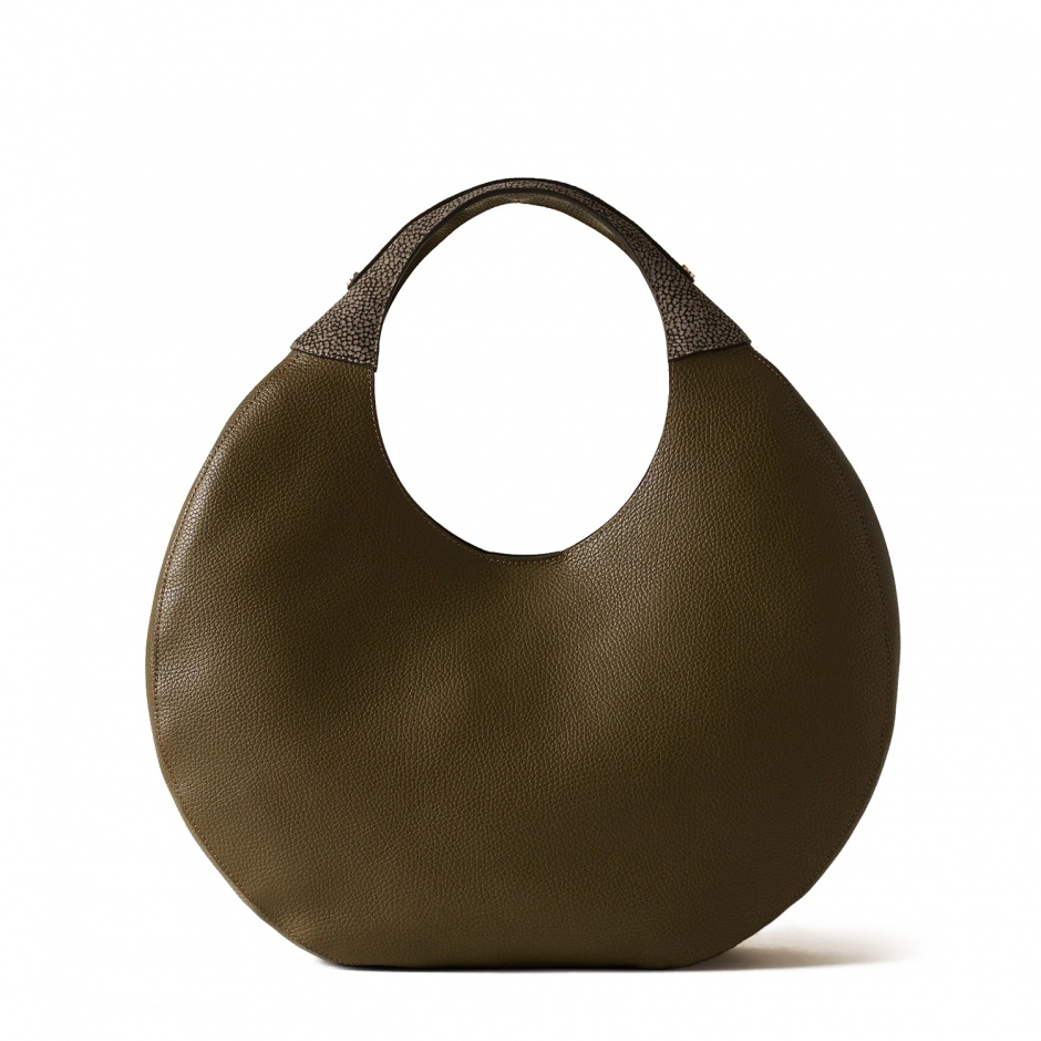 BORBONESE Geantă damă verde Full Moon Hobo Large - vezi 1