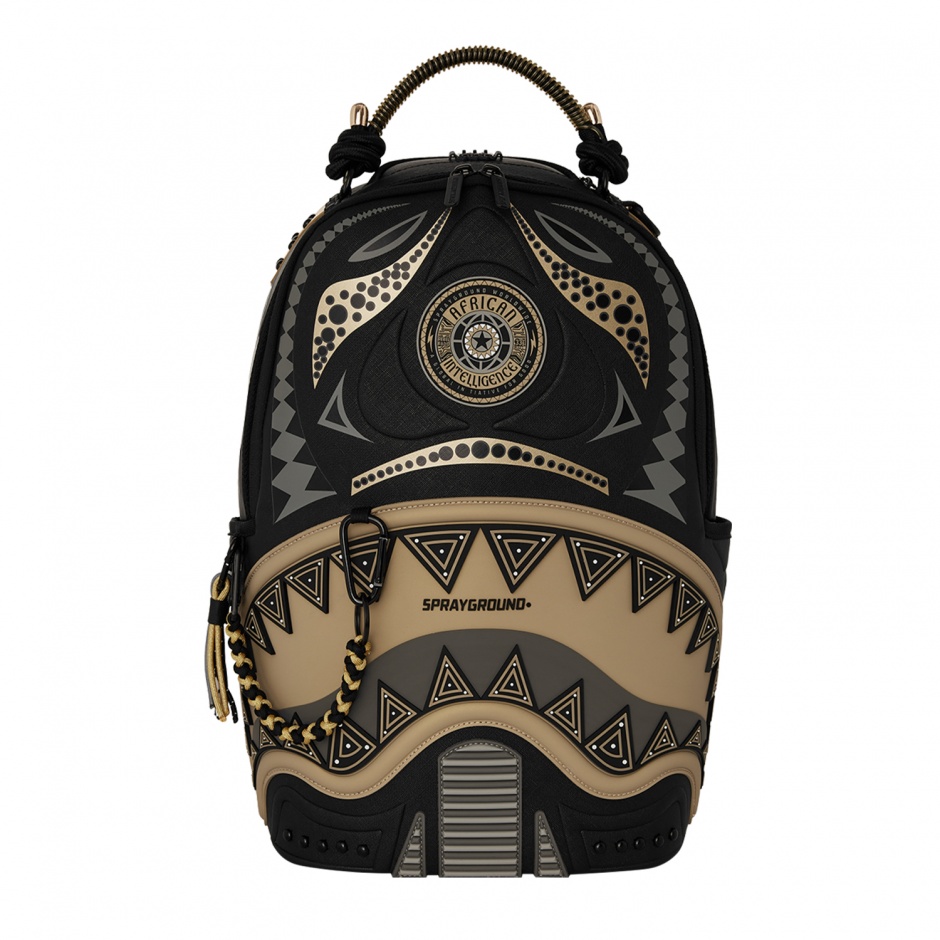 SPRAYGROUND Rucsac AI WONDERLAND GOLD AND BLACK - vezi 1