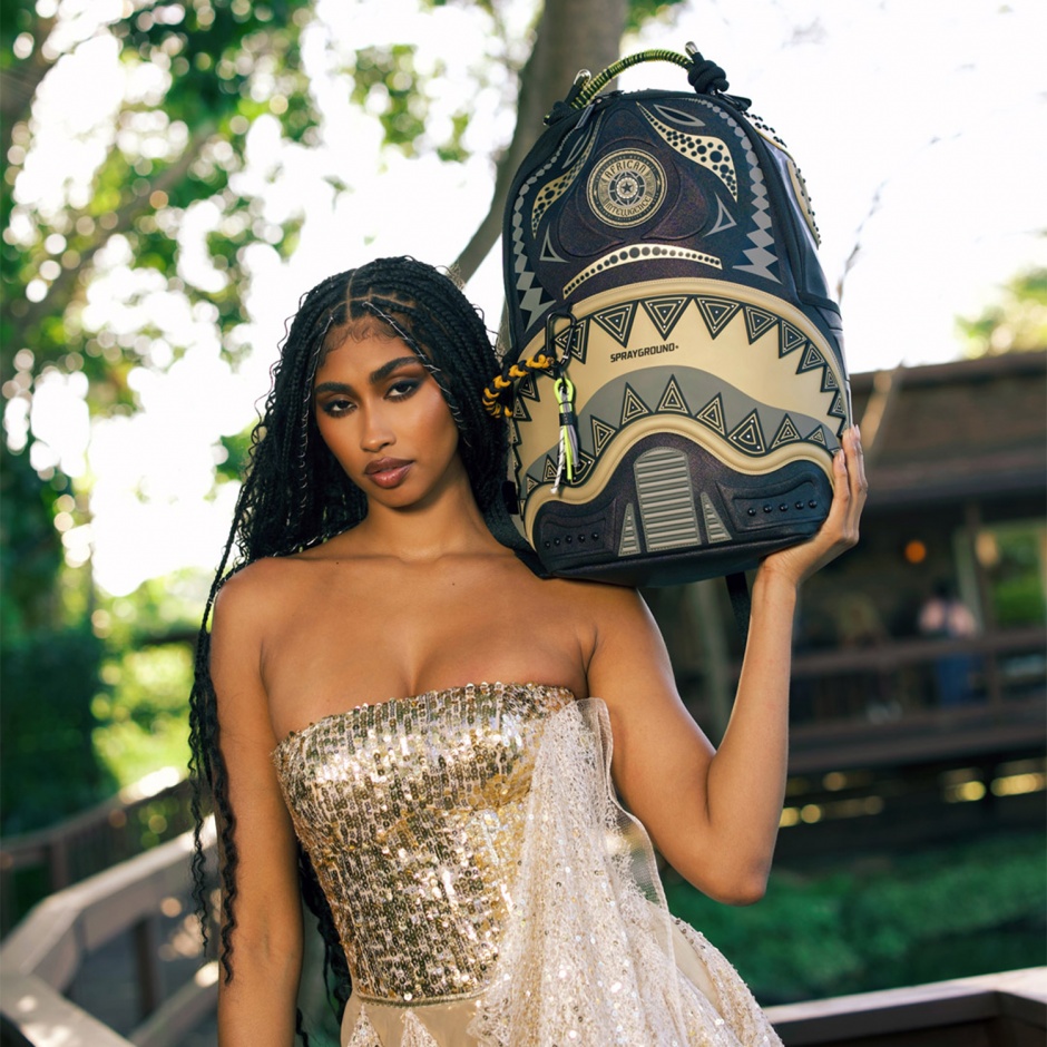 SPRAYGROUND Rucsac AI WONDERLAND GOLD AND BLACK - vezi 4